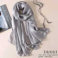 Spring New Linen Long Sunscreen Summer Beach Scarf Shawl Cotton Linen Solid Color Pearl Light Gift Silk Women Wraps Accessories