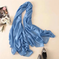 Spring New Linen Long Sunscreen Summer Beach Scarf Shawl Cotton Linen Solid Color Pearl Light Gift Silk Women Wraps Accessories