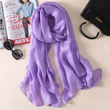 Spring New Linen Long Sunscreen Summer Beach Scarf Shawl Cotton Linen Solid Color Pearl Light Gift Silk Women Wraps Accessories