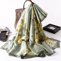 Spring Silk Scarves for Women Digital Print Sunflower Shawls Foulard Femme Luxury Designer Wraps Van Gogh Oil Paint Hijab Scarf