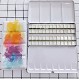 AOOKMIYA Starry 52Pcs Half Pans Watercolor Oil Paint Tins Box Empty Palette Acrylic Paint Storage Tray Paint Box Painting Art Suppliers