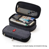 Student Case, Pencil Travel Pocket Cosmetic Organizer Bag Canvas Classic Angoo Storage For Stationery [c-block] Pen Fold