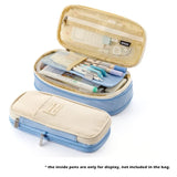 Student Case, Pencil Travel Pocket Cosmetic Organizer Bag Canvas Classic Angoo Storage For Stationery [c-block] Pen Fold