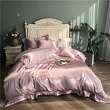 Super soft silk cotton Bedding Sets 4pcs white color Bed Linen Duvet Cover Bed Sheet Pillowcase