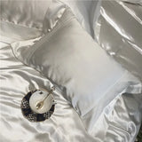 Super soft silk cotton Bedding Sets 4pcs white color Bed Linen Duvet Cover Bed Sheet Pillowcase