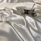 Super soft silk cotton Bedding Sets 4pcs white color Bed Linen Duvet Cover Bed Sheet Pillowcase