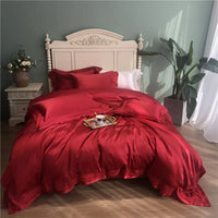 Super soft silk cotton Bedding Sets 4pcs white color Bed Linen Duvet Cover Bed Sheet Pillowcase