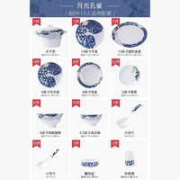 AOOKMIYA Tableware set wholesale 58 peacock tableware Jingdezhen Ceramic tableware set Chinese plate bone china bowl