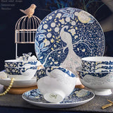 AOOKMIYA Tableware set wholesale 58 peacock tableware Jingdezhen Ceramic tableware set Chinese plate bone china bowl