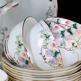 AOOKMIYA Tableware set wholesale Jingdezhen Ceramic tableware 60 head fog to see flowers European tableware Dish Set customization