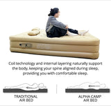 AOOKMIYA Thicken Camping Air Mattress Portable Quick Inflatable PVC Sleeping Bed Indoor Household Fireplace Mats Built-in Pump