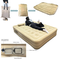 AOOKMIYA Thicken Camping Air Mattress Portable Quick Inflatable PVC Sleeping Bed Indoor Household Fireplace Mats Built-in Pump
