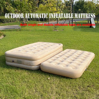 AOOKMIYA Thicken Camping Air Mattress Portable Quick Inflatable PVC Sleeping Bed Indoor Household Fireplace Mats Built-in Pump
