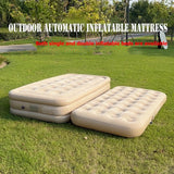 AOOKMIYA Thicken Camping Air Mattress Portable Quick Inflatable PVC Sleeping Bed Indoor Household Fireplace Mats Built-in Pump