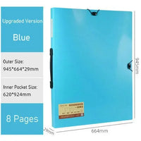 Transparent Poly Pocket File Folder A1 Paper Organizer Display Book Folder For Large Poster Art Drawings Document Organizer