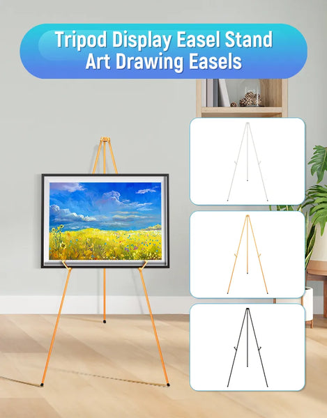 Artist Easel Stand Metal Artist Tripod Paint Stand Drawing Didplaying with  Bag