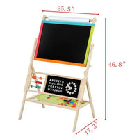 USA DIRECT - Children's Small Chalkboard Multifunction Blackboard And White Board For Kids With Stand