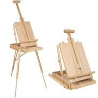 USA DIRECT - Premium Beech Wood Stand Portable Easel Sketch Oil Painting Box With Palette