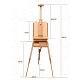 USA DIRECT - Premium Beech Wood Stand Portable Easel Sketch Oil Painting Box With Palette