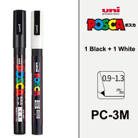 Uni Posca Paint Marker Pen Set, Graffiti Art Pen, Base de água, Graffiti Gift, PC-1M, 3m, 5m, 8K, 17K, 7, 8, 15, 16, 24, 29, 48 cores