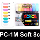 Uni Posca Paint Marker Pen Set, Graffiti Art Pen, Base de água, Graffiti Gift, PC-1M, 3m, 5m, 8K, 17K, 7, 8, 15, 16, 24, 29, 48 cores