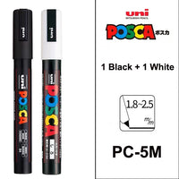 Uni Posca Paint Marker Pen Set, Graffiti Art Pen, Base de água, Graffiti Gift, PC-1M, 3m, 5m, 8K, 17K, 7, 8, 15, 16, 24, 29, 48 cores