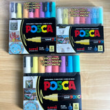 Uni Posca Paint Marker Pen Set, Graffiti Art Pen, Base de água, Graffiti Gift, PC-1M, 3m, 5m, 8K, 17K, 7, 8, 15, 16, 24, 29, 48 cores