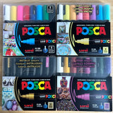 Uni Posca Paint Marker Pen Set, Graffiti Art Pen, Base de água, Graffiti Gift, PC-1M, 3m, 5m, 8K, 17K, 7, 8, 15, 16, 24, 29, 48 cores