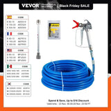 AOOKMIYA VEVOR Airless Paint Spray Hose Kit 50ft 3600 PSI High Pressure Fiber-Nylon Tube w/8" Extension Rod Pole w/ 517 Tip and Tip Guard