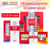 WINSOR&NEWTON 12/18/24 Colors Professional Oil Painting Paints/Pigments 12ML Fine Paste Oil Painting Pigments for Artist Drawing