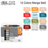 WINSOR&NEWTON Professional Promarker Pen 6/12 Colors Double-side(round toe and oblique) Drawing Design Marker Pen