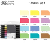 WINSOR&NEWTON Professional Promarker Pen 6/12 Colors Double-side(round toe and oblique) Drawing Design Marker Pen