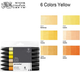 WINSOR&NEWTON Professional Promarker Pen 6/12 Colors Double-side(round toe and oblique) Drawing Design Marker Pen