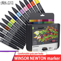 WINSOR & NEWTON Promarker 6/12/24/48/96 Colors Set Twin/ Double Tip Al –  AOOKMIYA