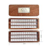 AOOKMIYA Walnut/Sapele Wooden Empty Watercolor Paint Box With Half Pans Professional Paint Palette Tray For Painting Art Supplies