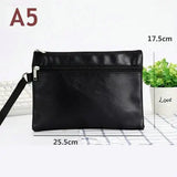 Waterproof PU Leather Zipper Bag Portable Mens Document Bag A4 File Bag A5 Document Pouch