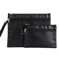 Waterproof PU Leather Zipper Bag Portable Mens Document Bag A4 File Bag A5 Document Pouch