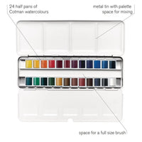 Winsor Newton-Algodão Conjunto De Tinta Aquarela, Caixa De Esboçadores Metálicos, Artista Pigmento Aquarelle, Tinta Pigmento, 24 Meias Cores, Pado Aquarela