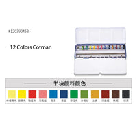 Winsor Newton-Algodão Tinta Sólida Aquarela, Ferro Box Set, Pigmento Artista Profissional, Arte Suprimentos, 12, 24 Cores, Novo, 1 Caixa