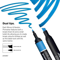 Winsor & Newton Brushmarker Set 6 Warna 12 Warna Sikat Lembut Tip Twin Tip Sikat Spidol Berbasis Alkohol Seni Pena