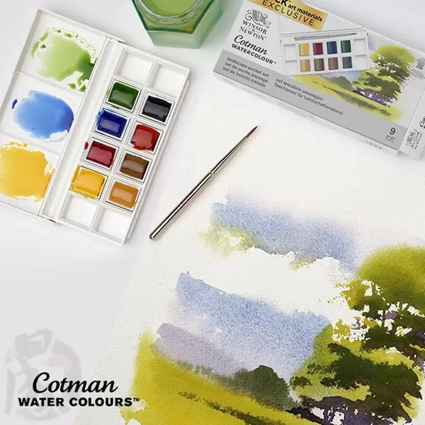 Winsor & Newton Cotman Metallic Watercolor Paint Set 8 Color Half Pans –  AOOKMIYA
