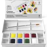 Winsor&Newton Cotman Watercolour Floral Pocket Set Portable Travel 8 Colours Solid Paint for Artists Beginners Art Suplies