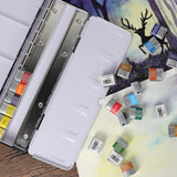 Winsor & Newton Professional Solid Watercolor Paint Set 12 Colors 24 Colors Metal Case