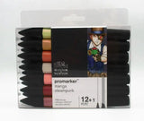 Winsor & Newton Promarker Manga Pen Set 12+1 Marker Pens 13 pieces Sketch Markers Alcohol Based Twin Tip Manga Painting Pens