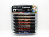 Winsor & Newton Promarker Manga Pen Set 12+1 Marker Pens 13 pieces Sketch Markers Alcohol Based Twin Tip Manga Painting Pens