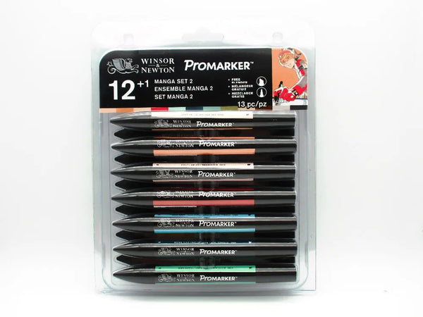 Winsor & Newton Twin Tip Promarker Alcohol Marker Pens grey and