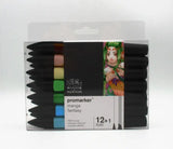 Winsor & Newton Promarker Manga Pen Set 12+1 Marker Pens 13 pieces Sketch Markers Alcohol Based Twin Tip Manga Painting Pens