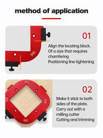 Wood Arc Cutting Template, Máquina de corte, Filé, Raio de canto, Jig Router, Liga, 4 em 1, Posicionamento