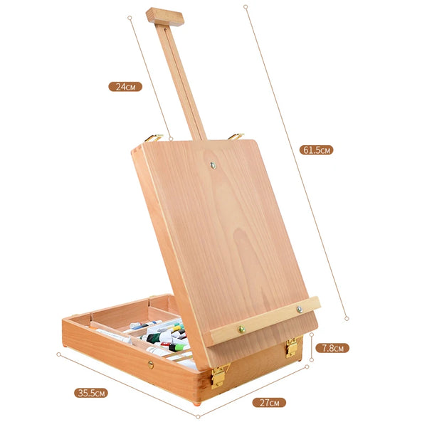 Wooden Easel for Painting Sketch Easel Drawing Table Box Oil Paint Lap –  AOOKMIYA