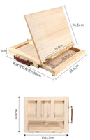 AOOKMIYA Wooden Easel Painting Easel Artist Desk Easel Portable Miniature Desk Folding Easel Table Box Oil Paint Accessories Art Supplies